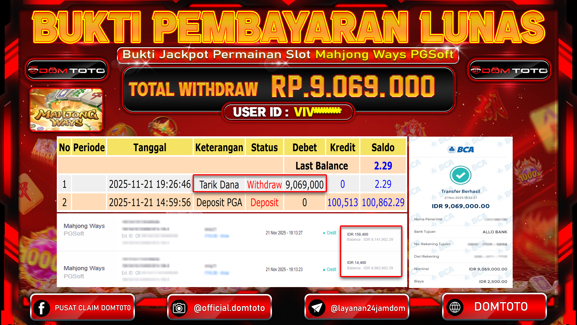 JACKPOT SLOT Mahjong Ways PGSoft 21 NOVEMBER 2025